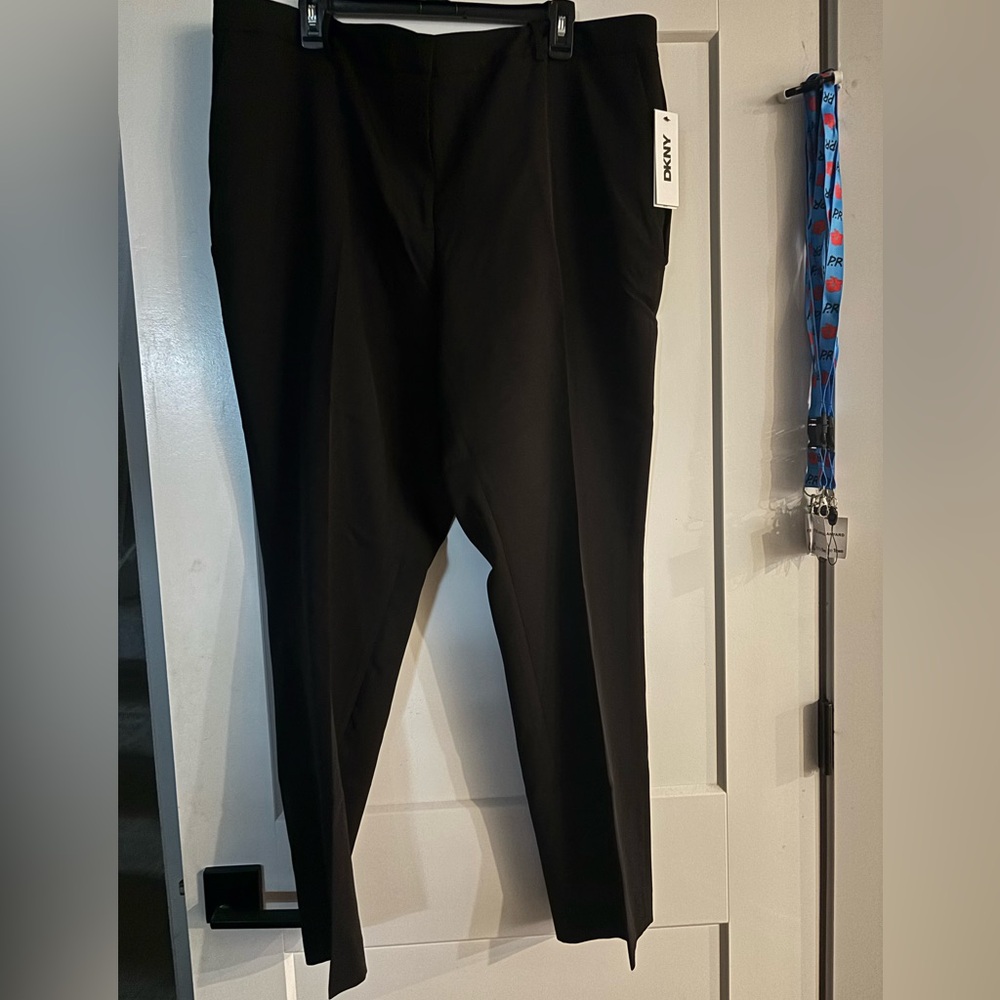 DKNY Classic Black Straight Leg Pants Brand New